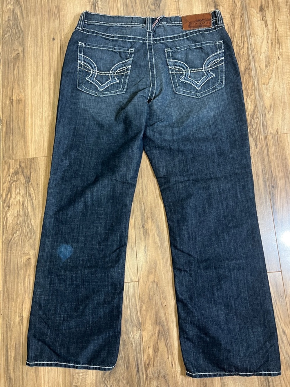 Big Star Pioneer Men's Dark Blue Denim Jeans - Regular Boot Cut Sz 36 S